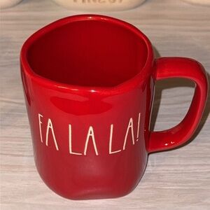 Rae Dunn Fa La La Red Ceramic Christmas Holiday Coffee Tea Cup Mug
